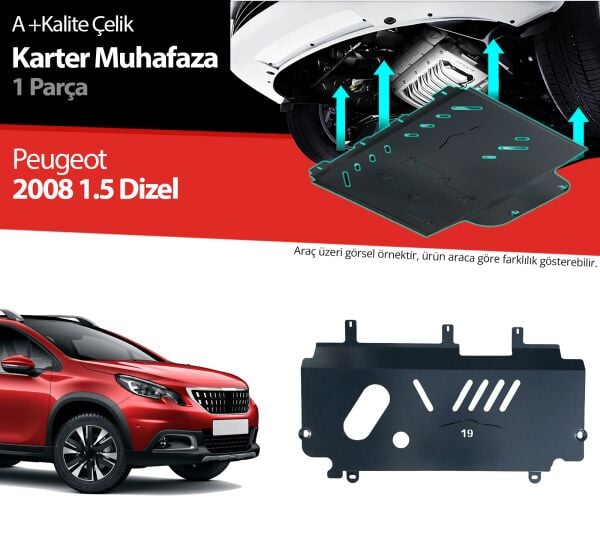 Peugeot 2008 1.5 Dizel Çelik Karter Muhafaza Koruma 2017 2018 2019 2020 2021 2022 2023 2024