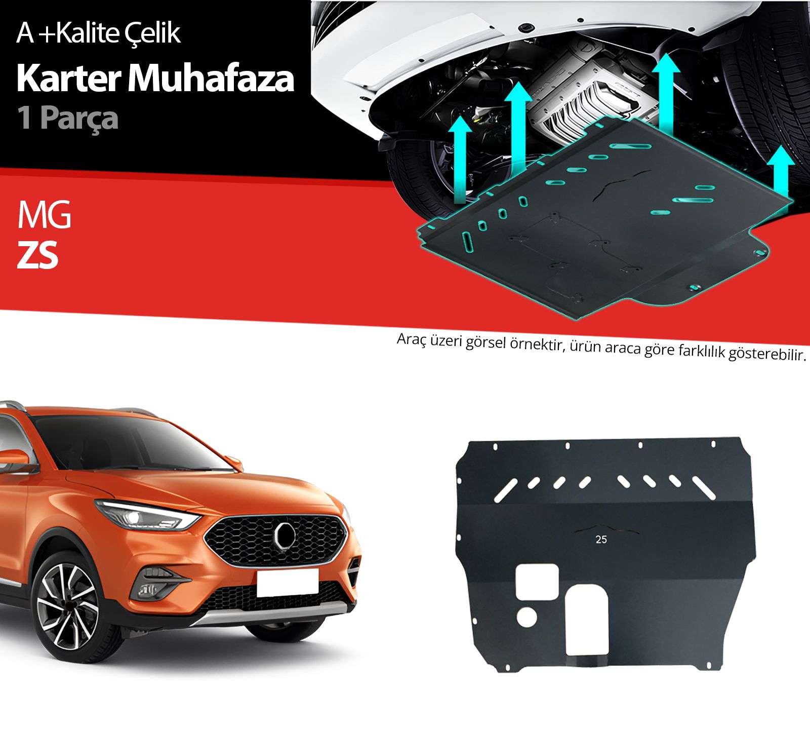 MG ZS Çelik Karter Muhafaza Koruma 2018 2019 2020 2021 2022 2023 2024