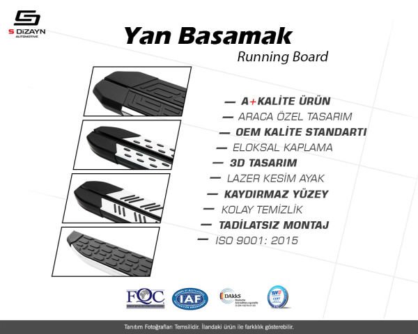 COMBO E KISA ŞASE NOKTALI ARACA ÖZEL YAN BASAMAK 2019 2020 2021  2022 2023 2024 2025 TRİMLİNE