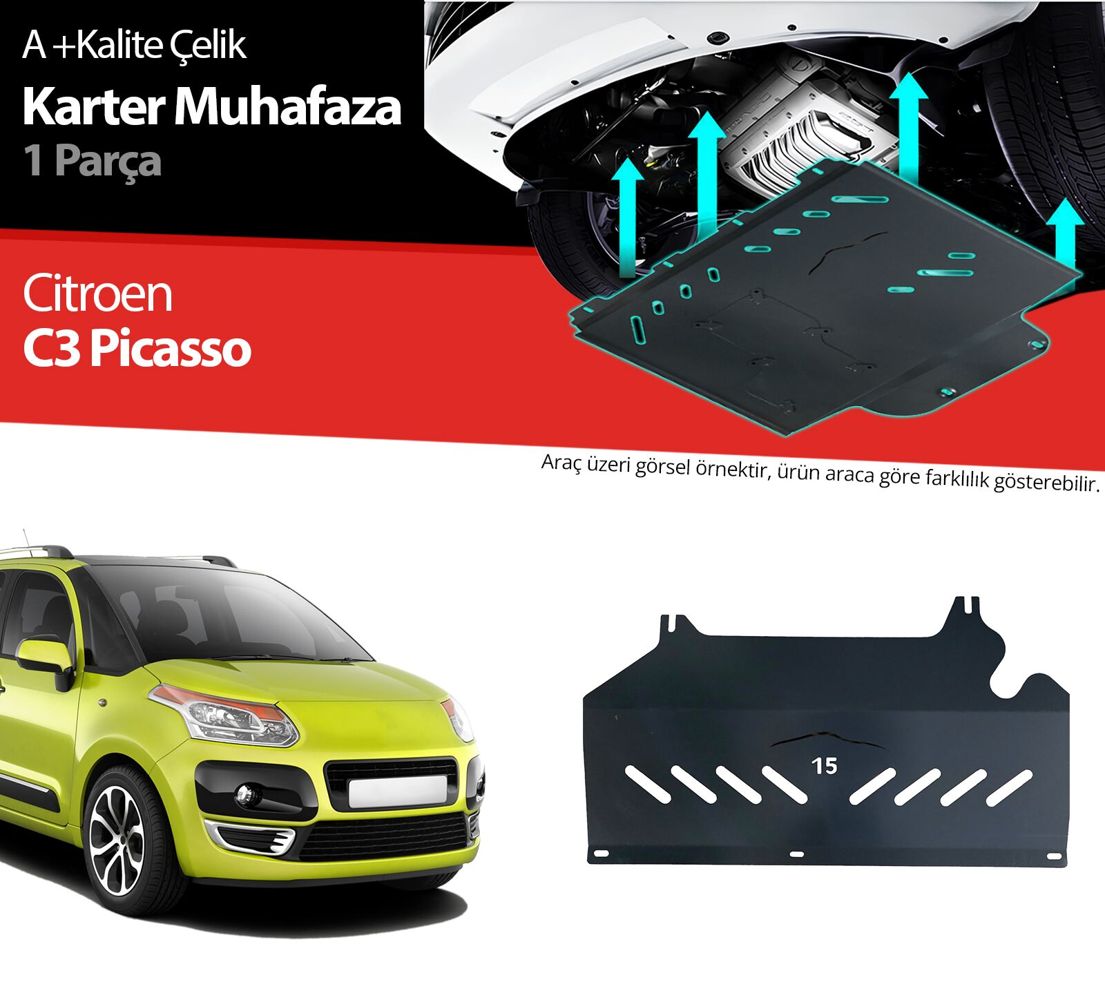 Citroen C3 Picasso Çelik Karter Muhafaza Koruma 2009 2010 2011 2012