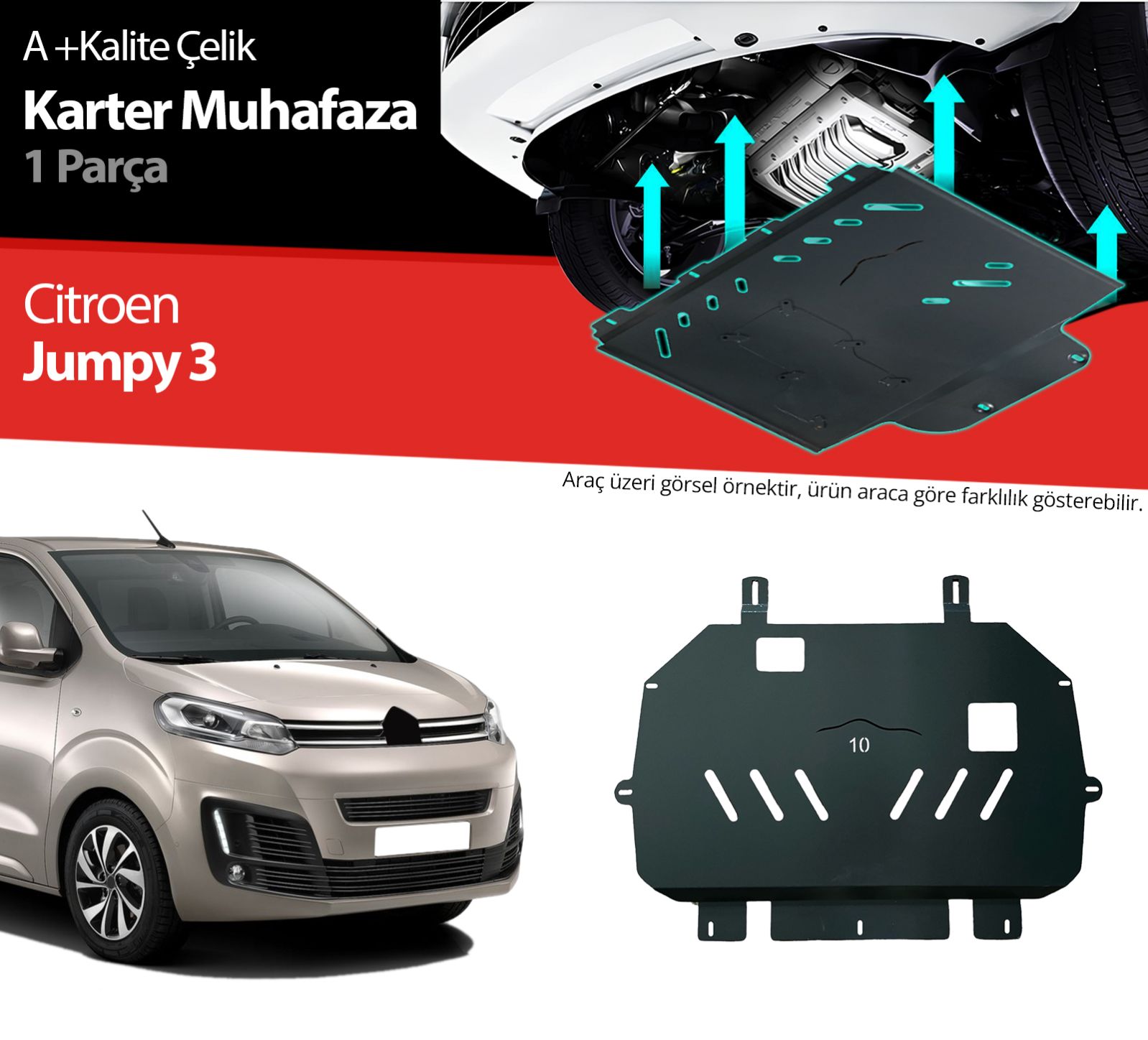 Citroen Jumpy Çelik Karter Muhafaza Koruma 2016 2017 2018 2019 2020 2021 2022 2023