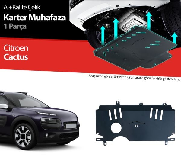 Citroen Cactus Çelik Karter Muhafaza Koruma 2014 2015 2016 2017 2018 2019 2020 2021 2022