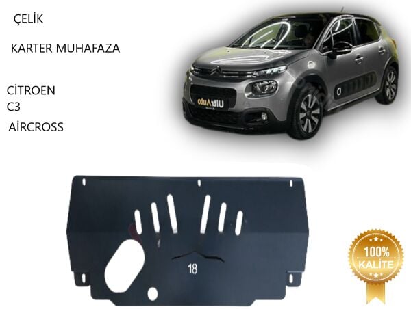 Citroen C3 Dizel Otomatik Çelik Karter Muhafaza Koruma 2017 2018 2019 2020 2021 2022 2023 2024
