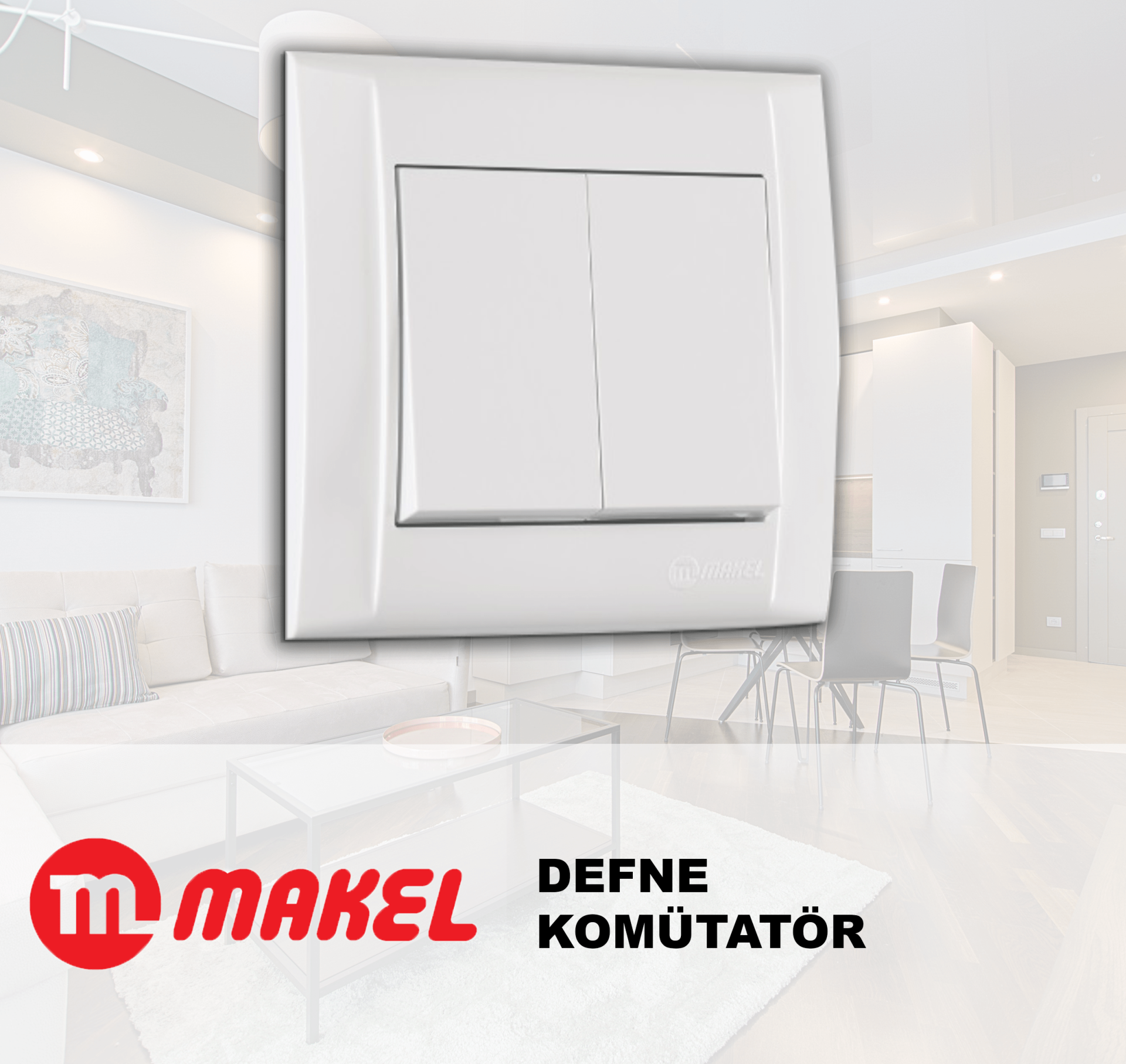 MAKEL Defne Komütatör Beyaz Çerçeve Dahil