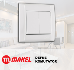 MAKEL Defne Komütatör Beyaz Çerçeve Dahil