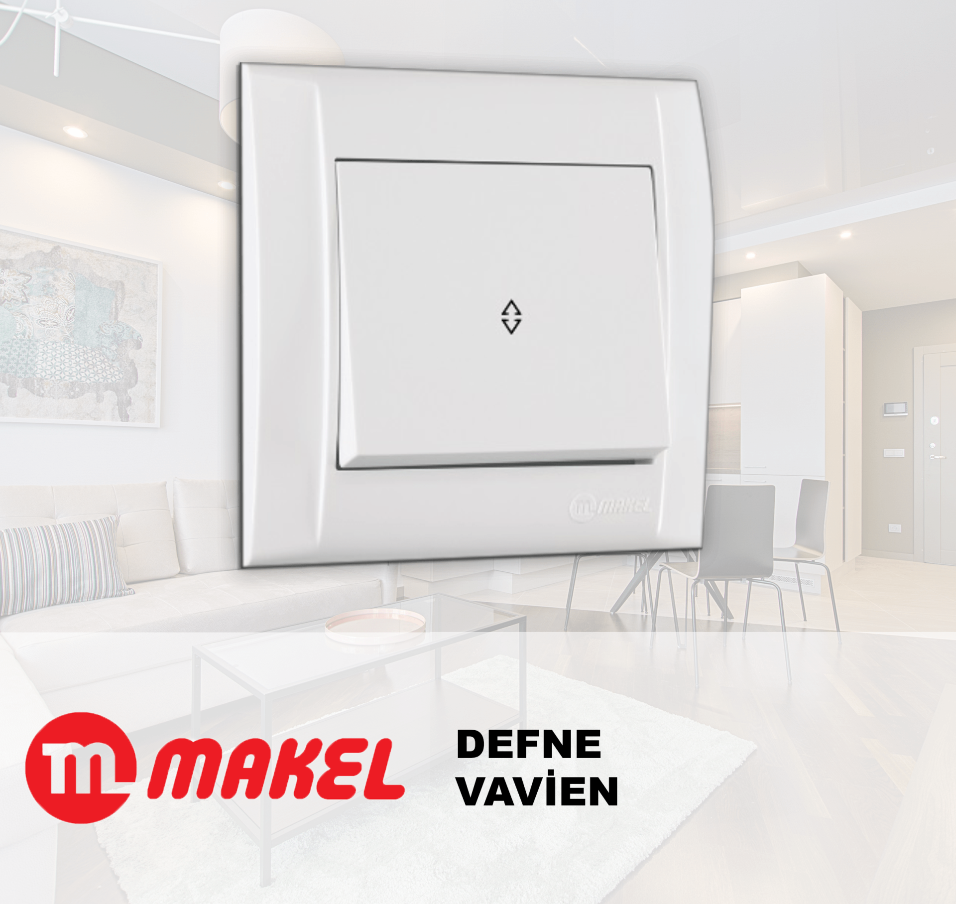 MAKEL Defne Beyaz Vavien Çerçeve Dahil