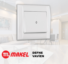 MAKEL Defne Beyaz Vavien Çerçeve Dahil