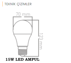ACK 15W Led Ampul Beyaz Işık E27 Duy
