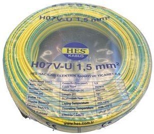 HES NYA Kablo Sarı-Yeşil 1,5mm 100 Metre