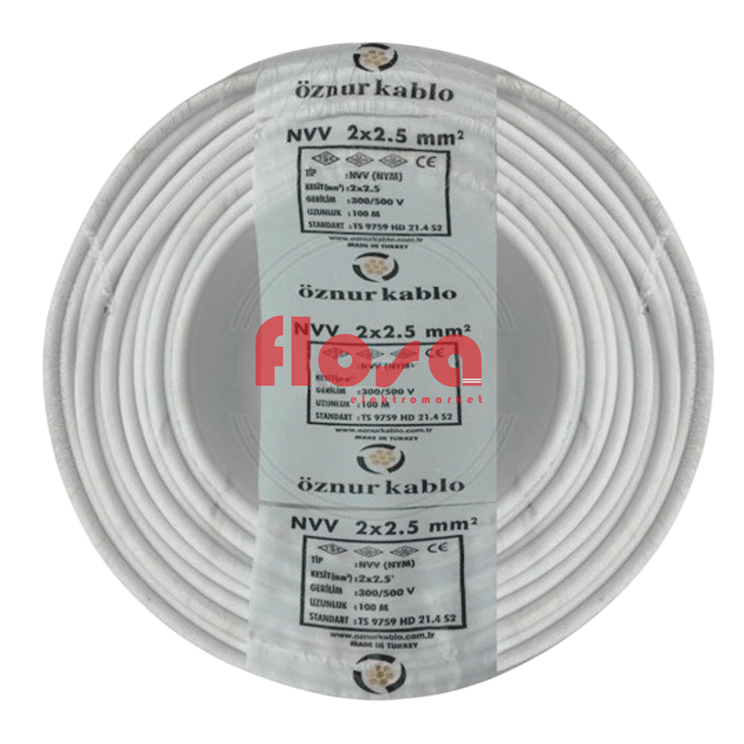 Öznur Kablo 2x2,5 mm NYM Enerji Kablosu