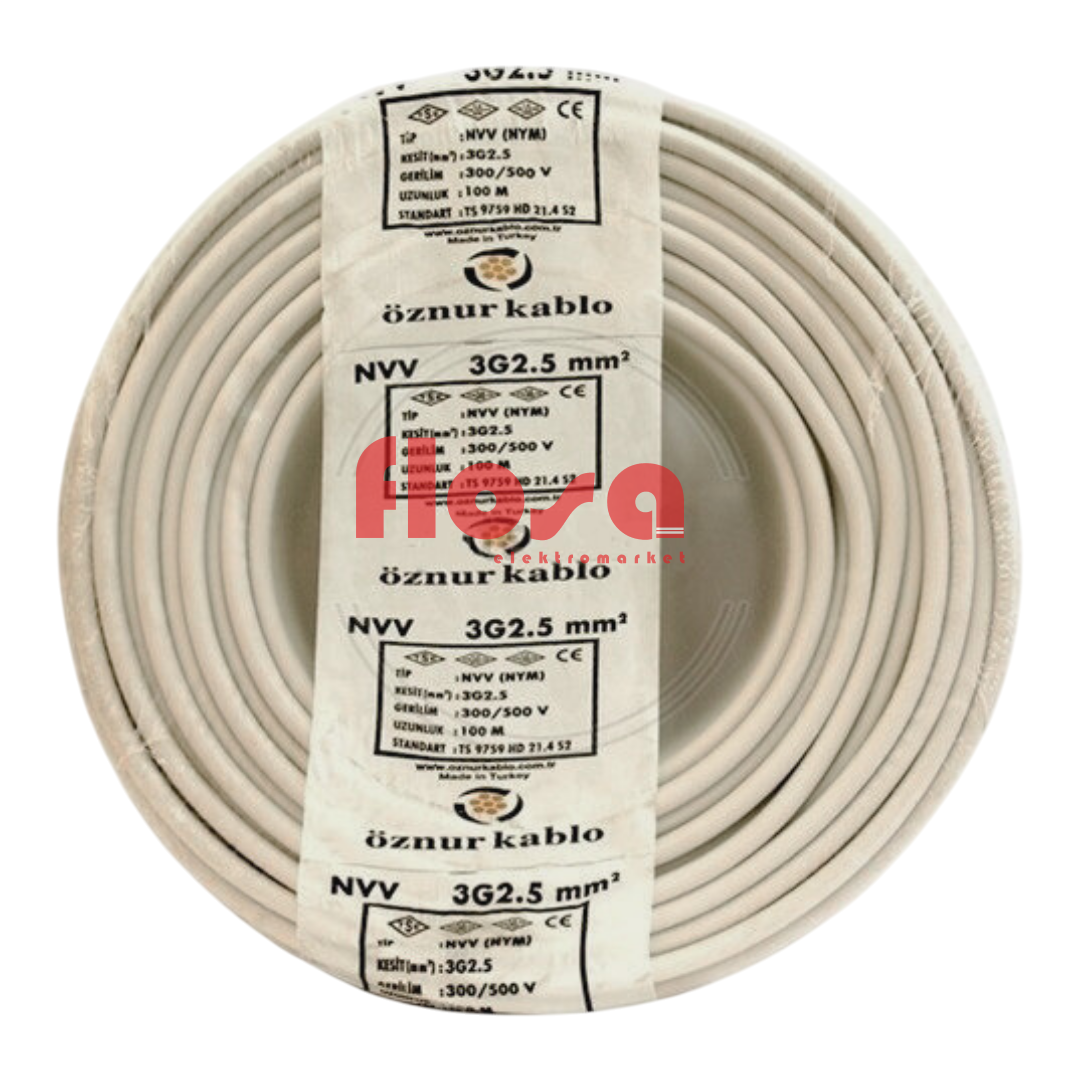 Öznur Kablo 3x2,5 mm NYM Enerji Kablosu
