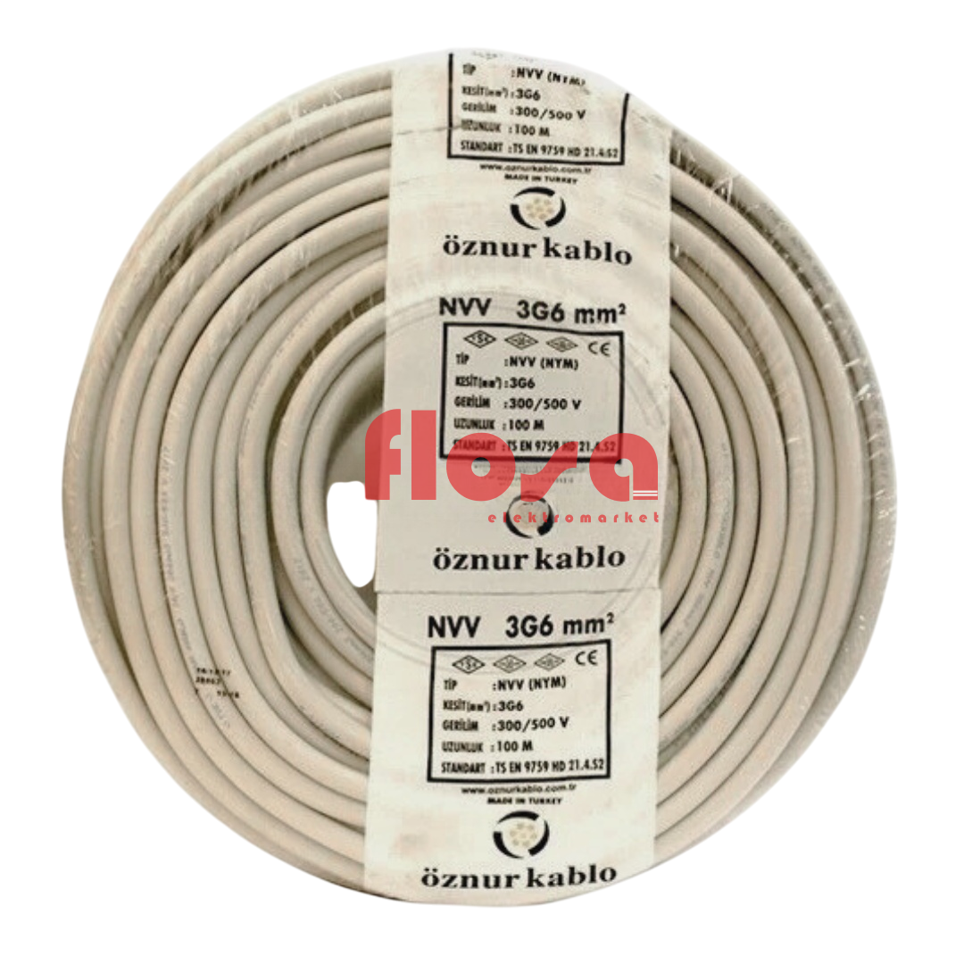 Öznur Kablo 3x6 mm NYM Enerji Kablosu