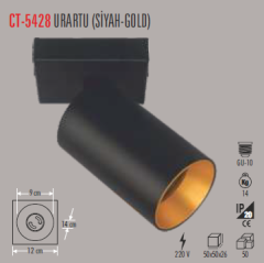 CATA Urartu Sıva Üstü Spot (Siyah-Gold) CT-5428