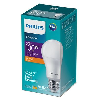 PHILIPS 13W-90W Led Ampul E27 Duy 1350 Lümen Sarı Işık