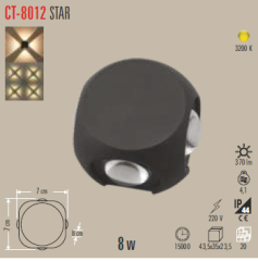 CATA Star Ledli Aplik Gün Işığı 3200K CT-8012