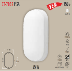 CATA 25W Sıva Üstü Led Panel Armatür Pisa Beyaz Işık CT-7059