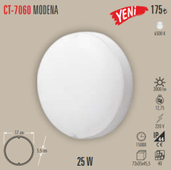 CATA 25W Sıva Üstü Led Panel Armatür Modena Beyaz Işık CT-7060