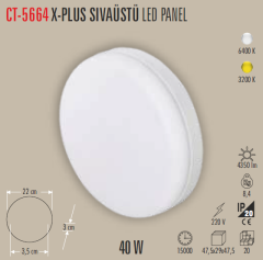CATA 40W X-Plus Sıva Üstü Led Panel Spot Beyaz Işık CT-5664