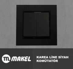 MAKEL Karea Line Komütatör Siyah Çerçeve Dahil