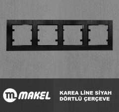 MAKEL Karea Line Dörtlü Çerçeve Siyah