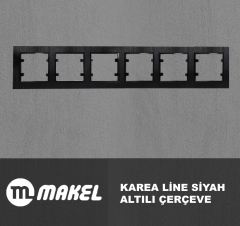 MAKEL Karea Line Altılı Çerçeve Siyah