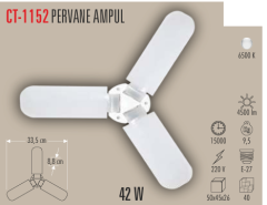 CATA 42W Pervane Led Ampul Beyaz Işık E27 Duy CT-1152