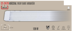 CATA 100W Kristal Yatay Bant Armatür 120 Cm Beyaz Işık 20 Adet Koli CT-2479