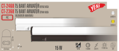 CATA 15W T5 Bant Armatür Beyaz Işık 20 Adet Koli CT-2468