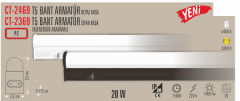 CATA 20W T5 Bant Armatür Beyaz Işık 20 Adet Koli CT-2469
