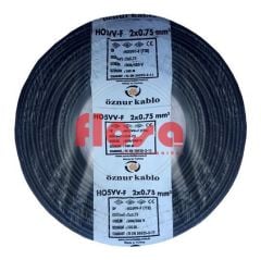 Öznur Kablo 2x0,75 mm 100 Metre TTR Enerji Kablosu Siyah