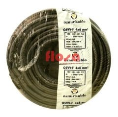 Öznur Kablo 4x6 mm TTR Enerji Kablosu Siyah