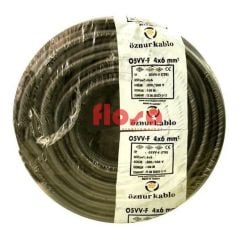 Öznur Kablo 4x6 mm 100 Metre TTR Enerji Kablosu Siyah