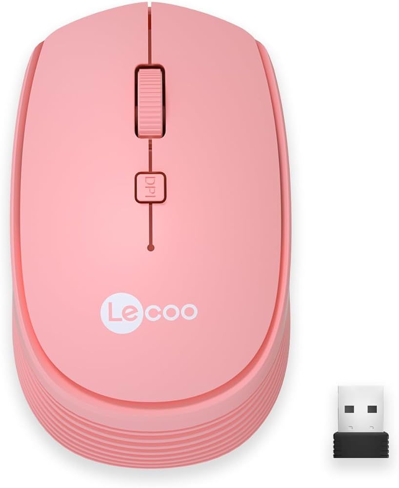 Lecoo WS202 Kablosuz 1200DPI 4 Tuşlu Optik Mouse Pembe