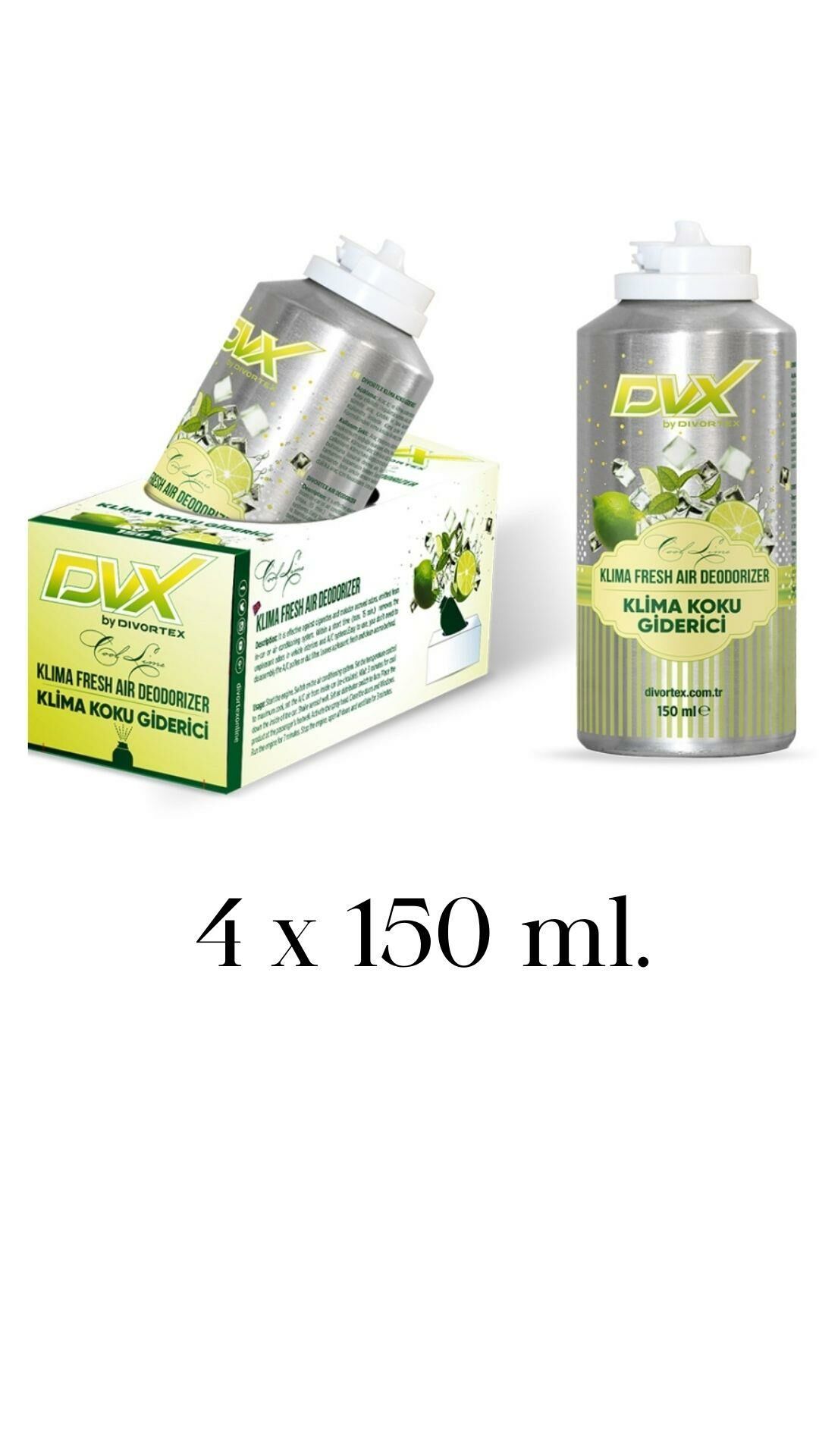 Divortex Klima Fresh - Temizleyici Klima Bombası Cool Lime 150 ml X 4Ad