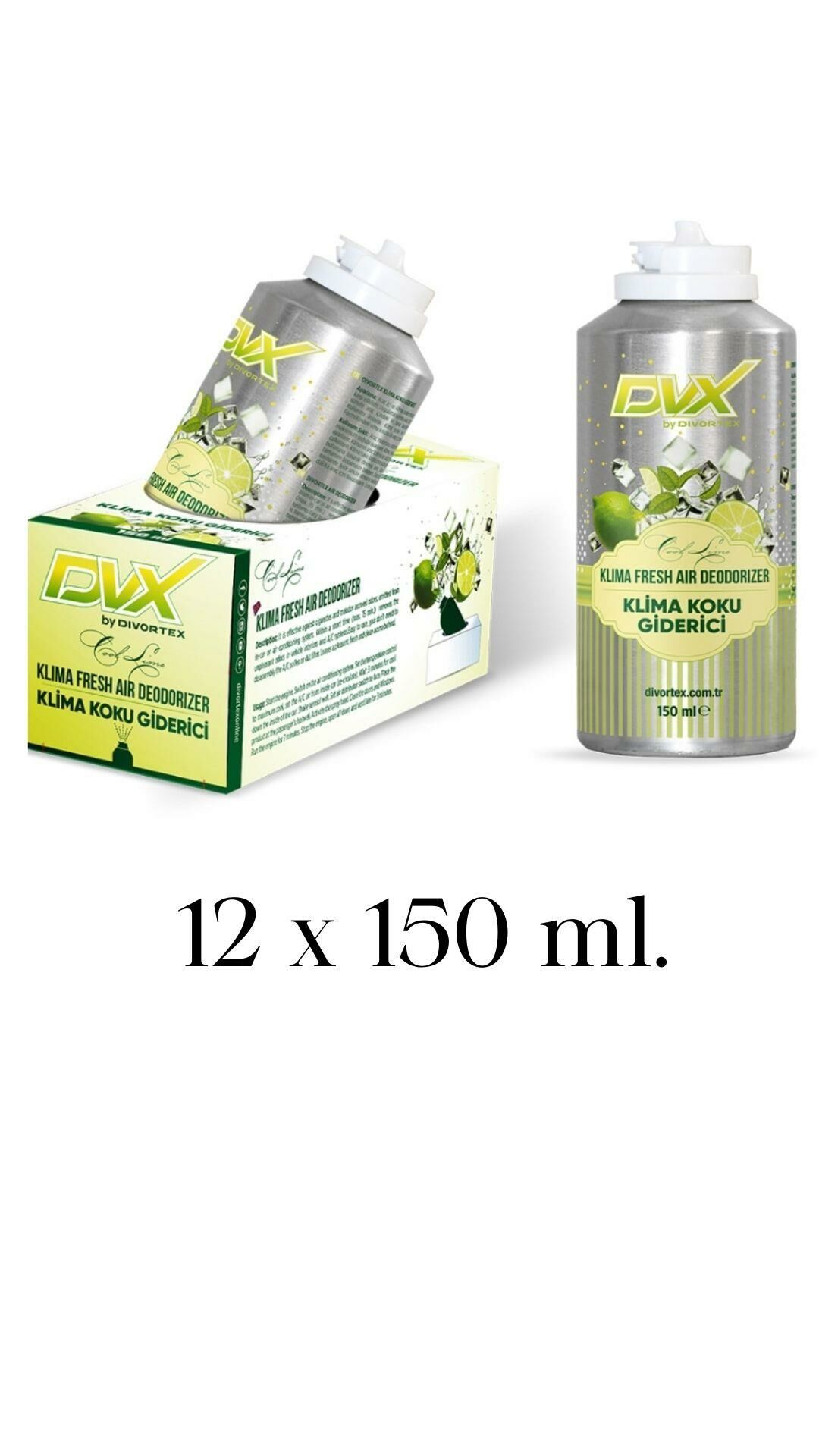 Divortex Klima Fresh - Temizleyici Klima Bombası Cool Lime 150 ml X 12Ad