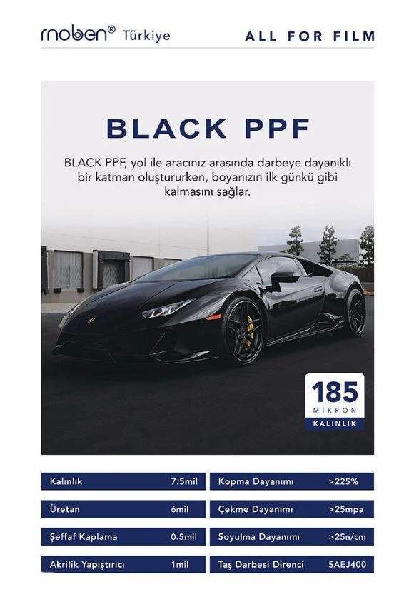 Moben Black Siyah Ppf Kaplama 185 Mikron