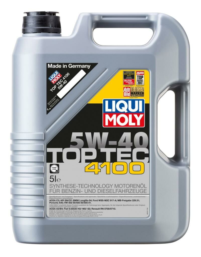 Liqui Moly Top Tec 4100 5W-40 Tam Sentetik Motor Yağı 5 lt. 9511