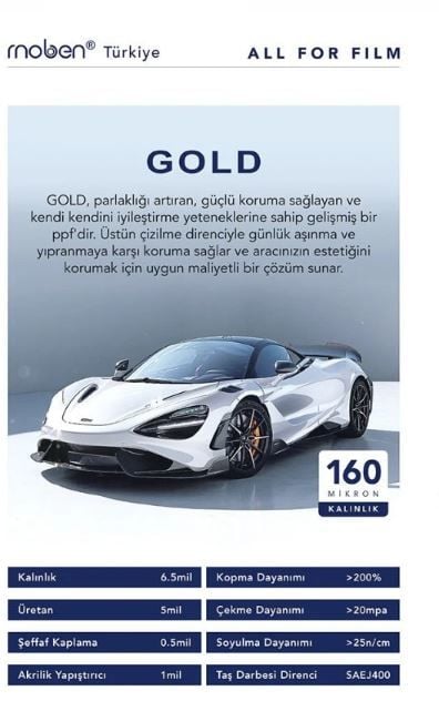 Moben Gold Ppf Kaplama 160 Mikron