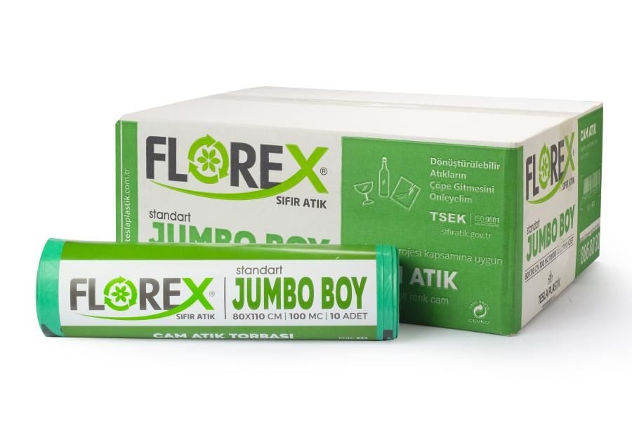 Florex Sıfır Atık (Cam Atık) Yeşil Çöp Torbası 80*110 800 Gram