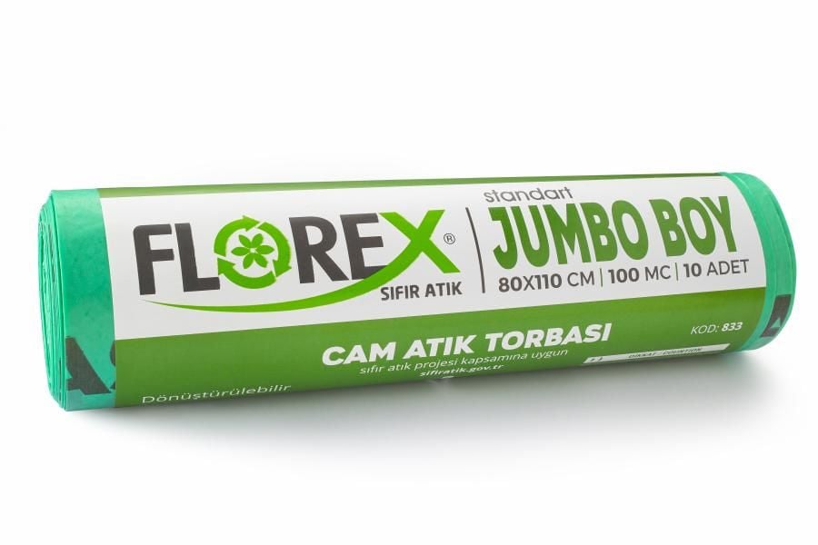 Florex Sıfır Atık (Cam Atık) Yeşil Çöp Torbası 80*110 800 Gram