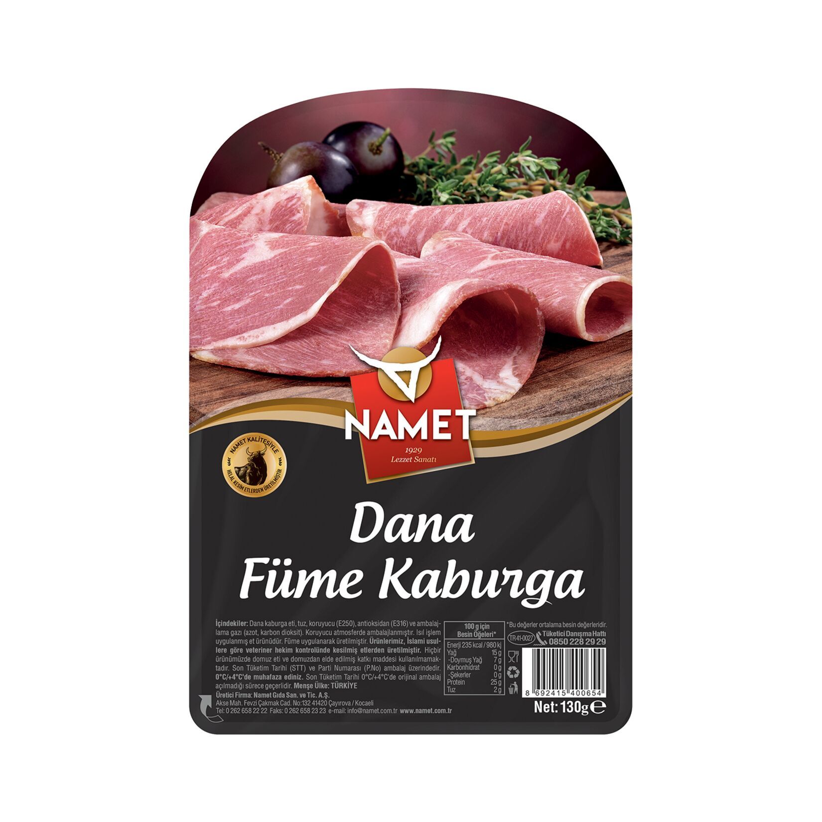 Namet Dana Kaburga Füme Et 130 Gr