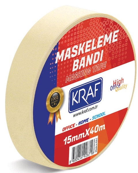 KRAF Maskeleme Bandı 15mm x 40m – Boya ve Koruma İşleri İçin