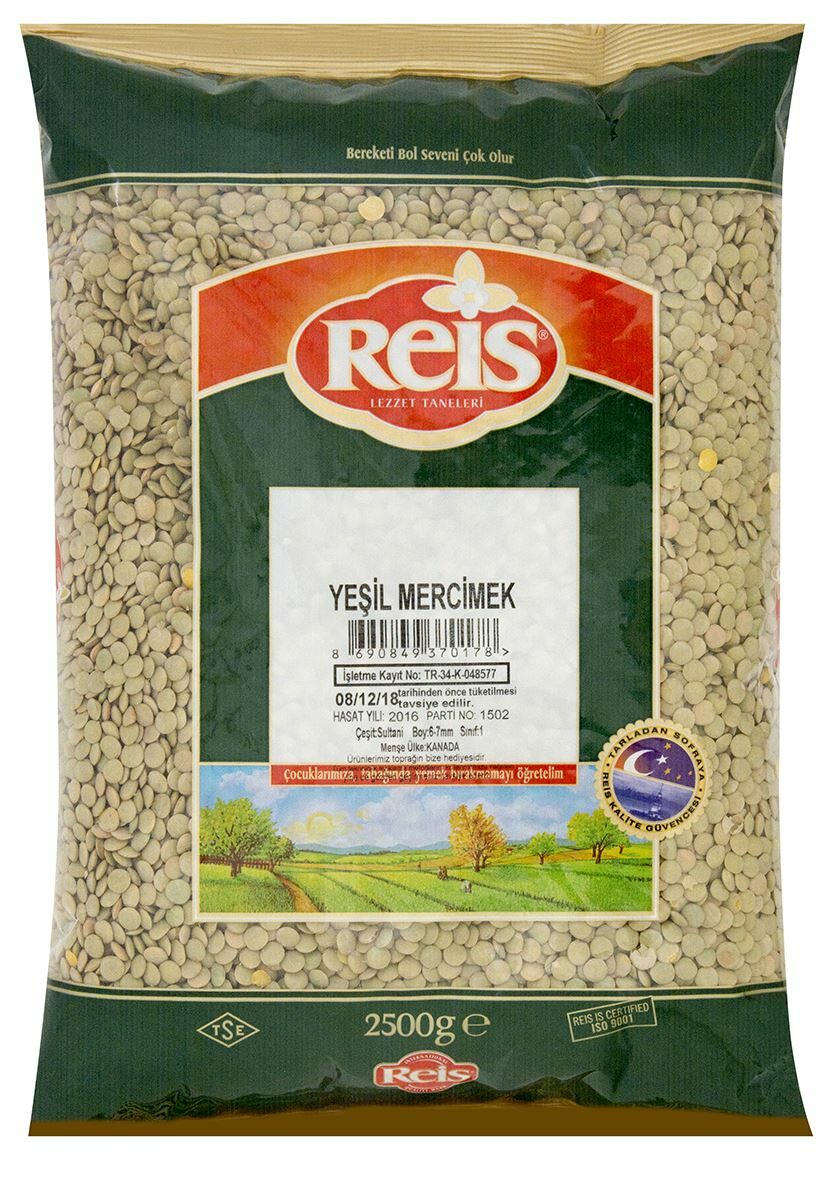 Reis Yeşil Mercimek 2,5 Kg