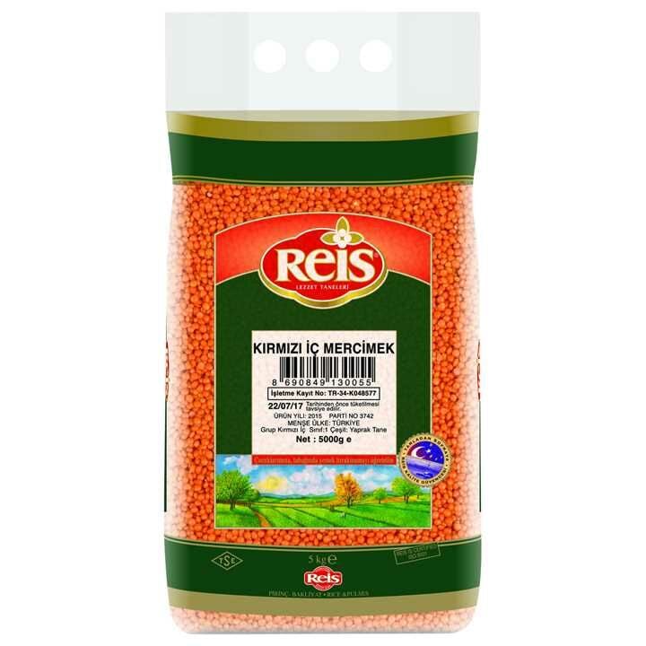 Reis Kırmızı Mercimek 5 Kg