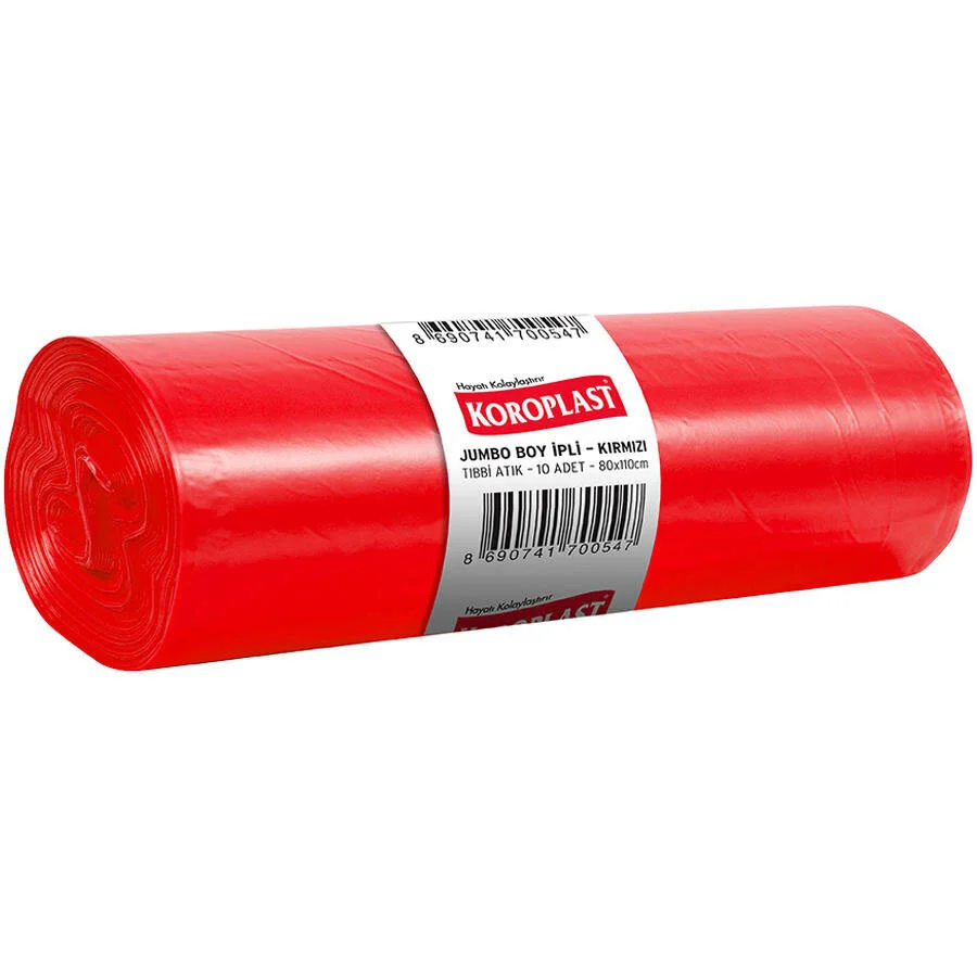 Koroplast Tıbbi Atık Kırmızı Jumbo Çöp Torbası