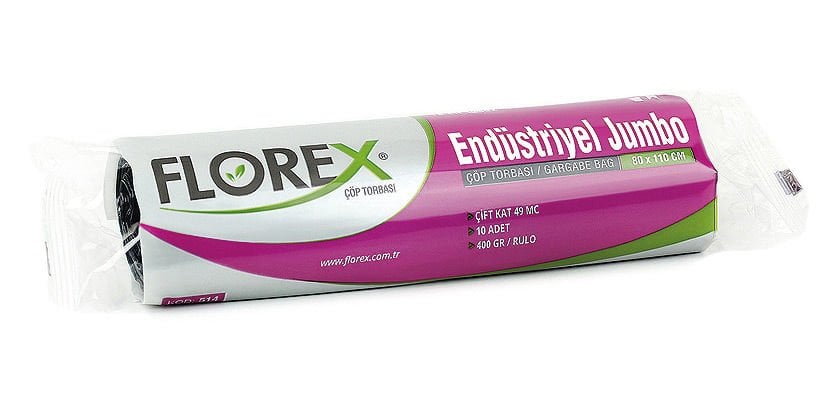 Florex Endüstriyel Jumbo Çöp Torbası 80*110 400 Gram x 20 Paket