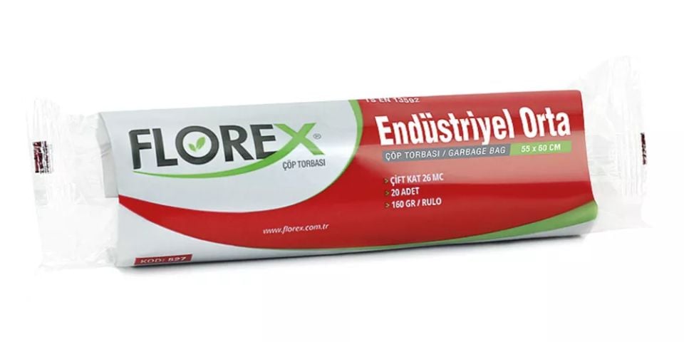 Florex Orta Boy Çöp Torbası 55*60 160 Gr x 25 Paket
