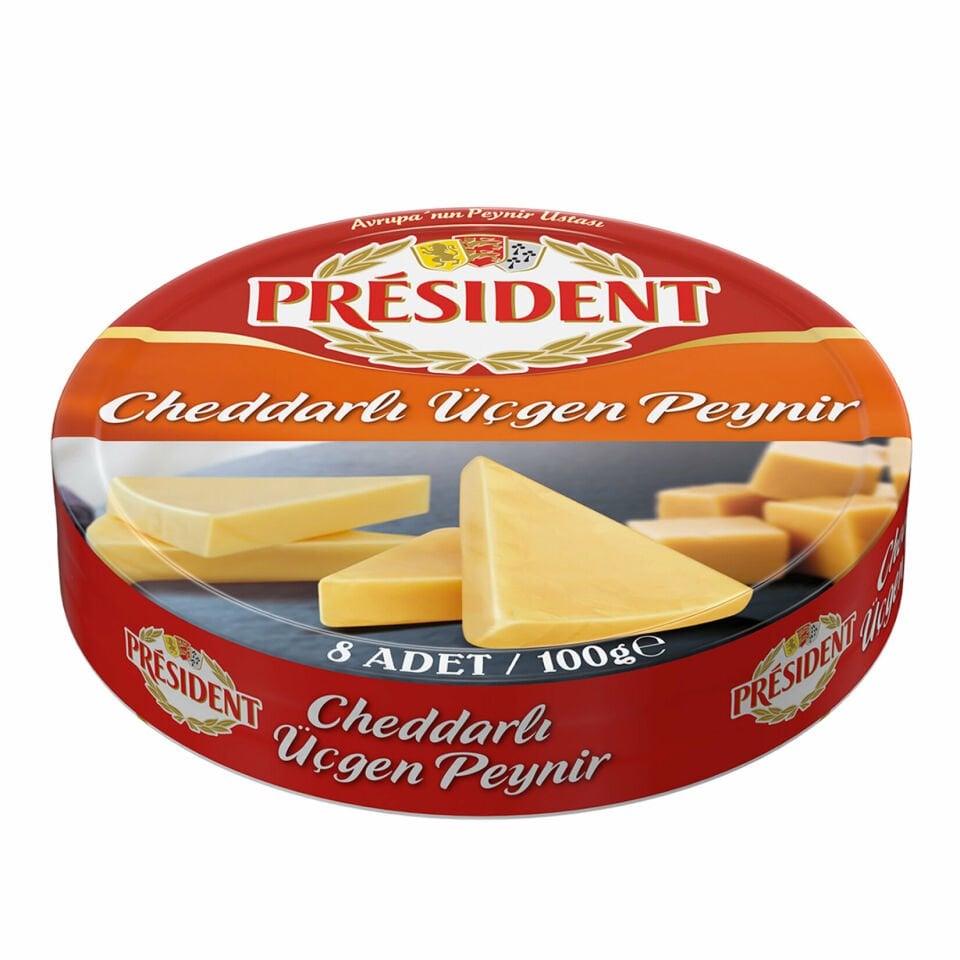 President Üçgen Peynir Cheddarlı 100gr x 24 Adet