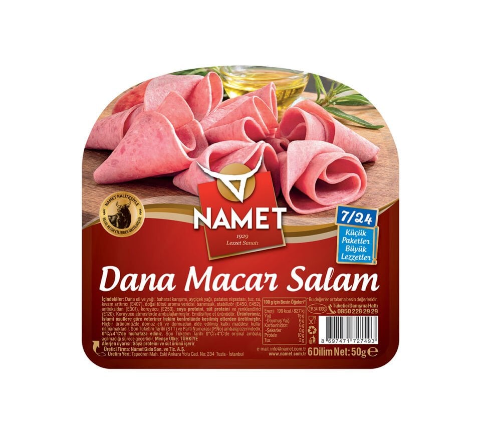 Namet 7/24 Dana Macar Salam 50 Gr x 12 Adet