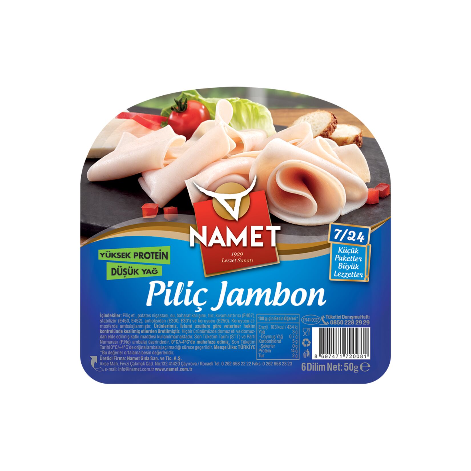 Namet Piliç Jambon 7/24 50 Gr x 18 Adet